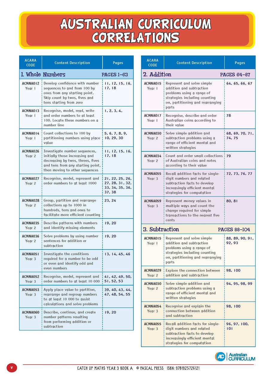 Sample page from Catch-Up Maths Year 3 Book A, shown in the publisher's preview gallery