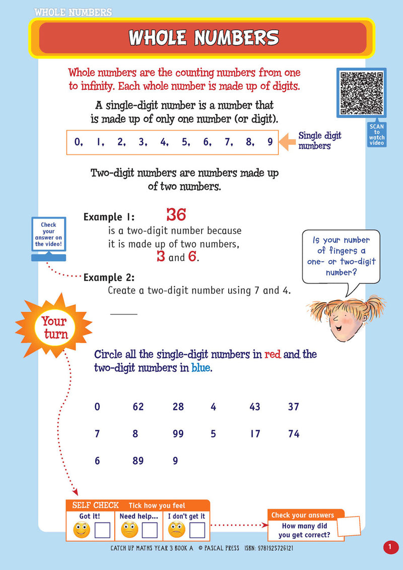 Sample page from Catch-Up Maths Year 3 Book A, shown in the publisher's preview gallery