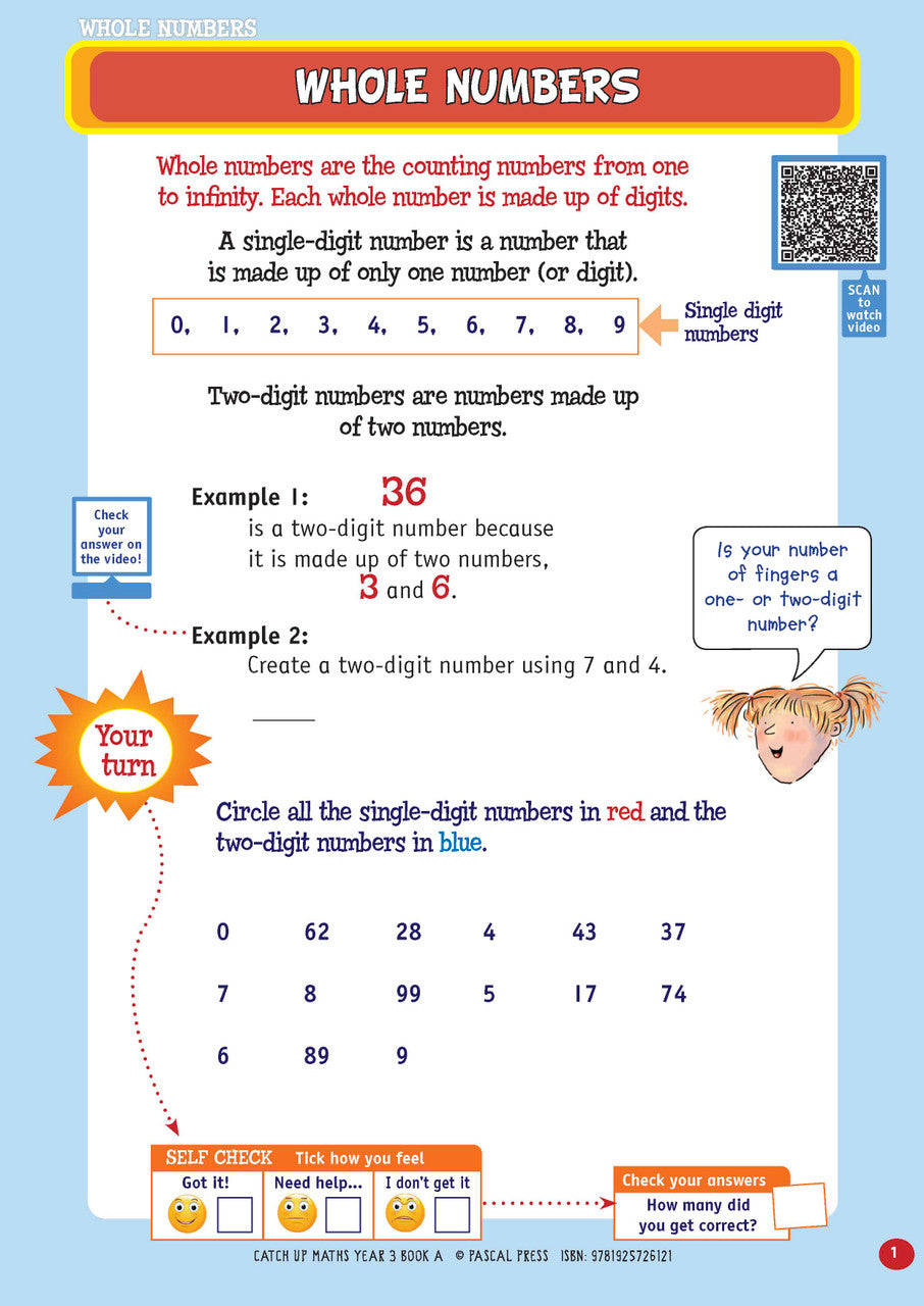 Sample page from Catch-Up Maths Year 3 Book A, shown in the publisher's preview gallery