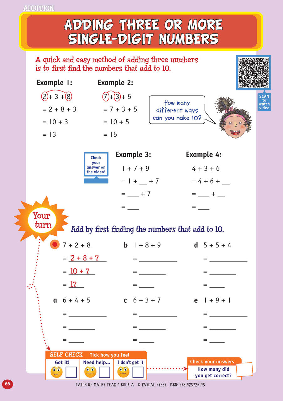 Sample page from Catch-Up Maths Year 4 Book A, shown in the publisher's preview gallery