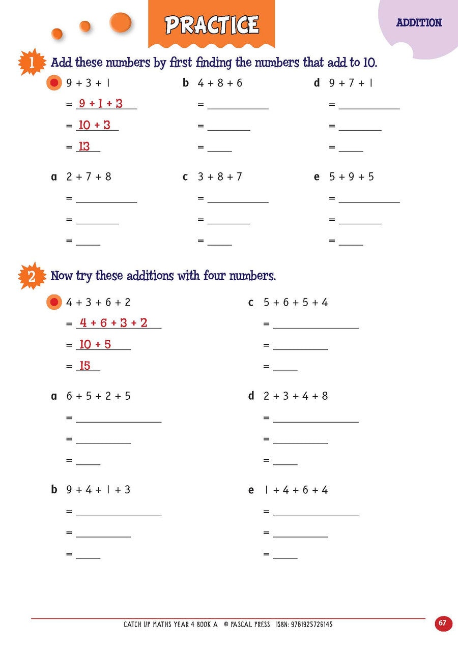 Sample page from Catch-Up Maths Year 4 Book A, shown in the publisher's preview gallery