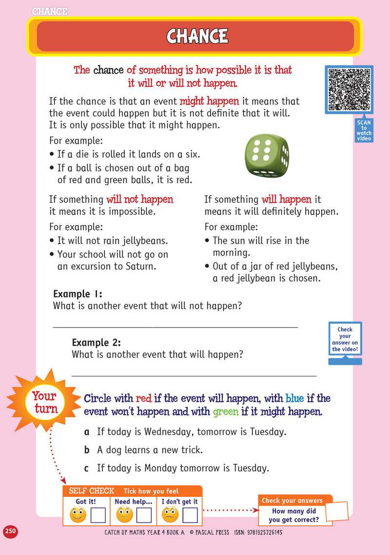 Sample page from Catch-Up Maths Year 4 Book A, shown in the publisher's preview gallery