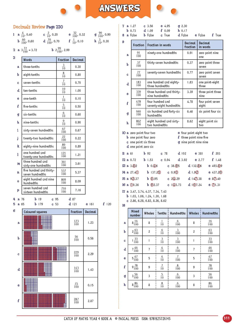 Sample page from Catch-Up Maths Year 4 Book A, shown in the publisher's preview gallery