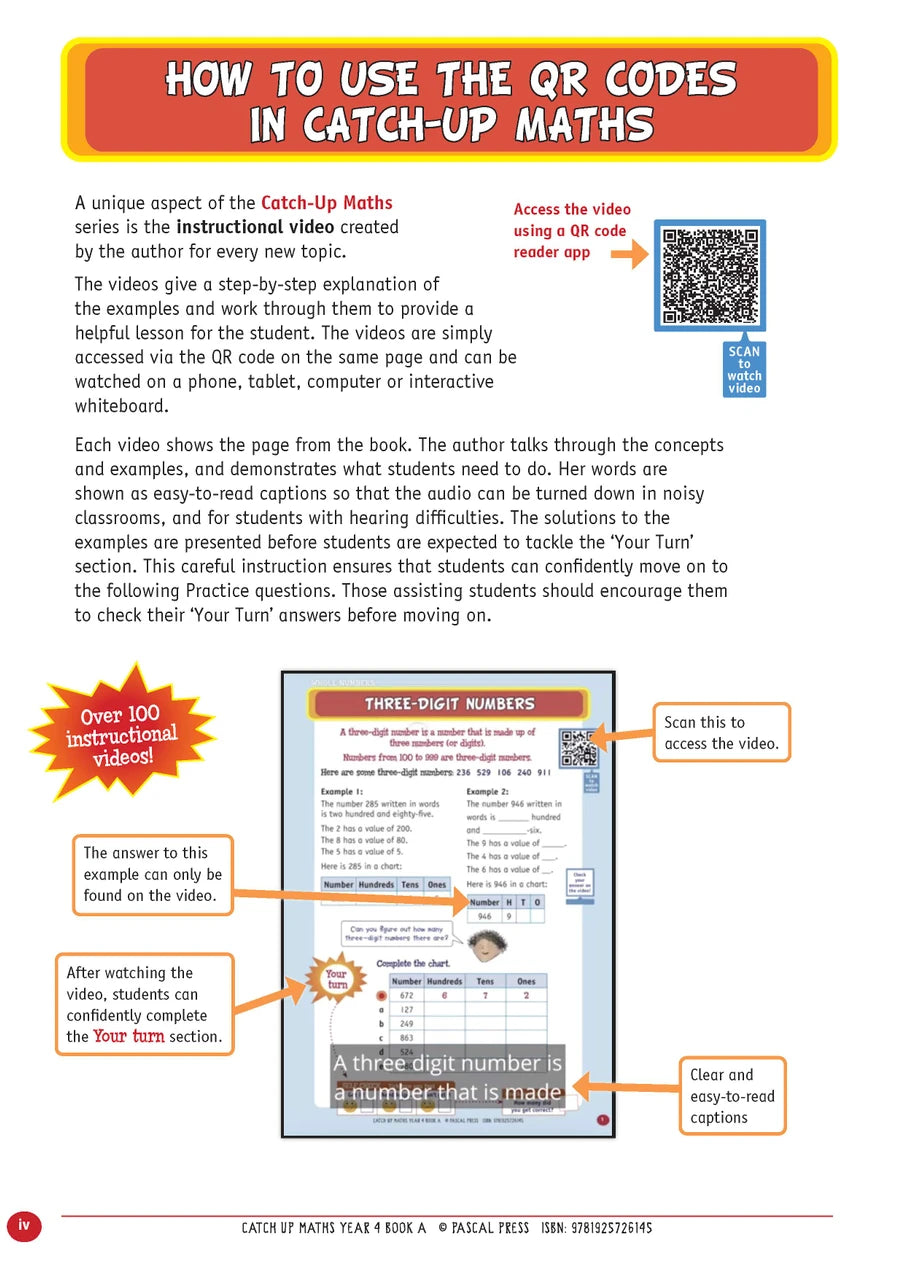 Sample page from Catch-Up Maths Year 4 Book A, shown in the publisher's preview gallery