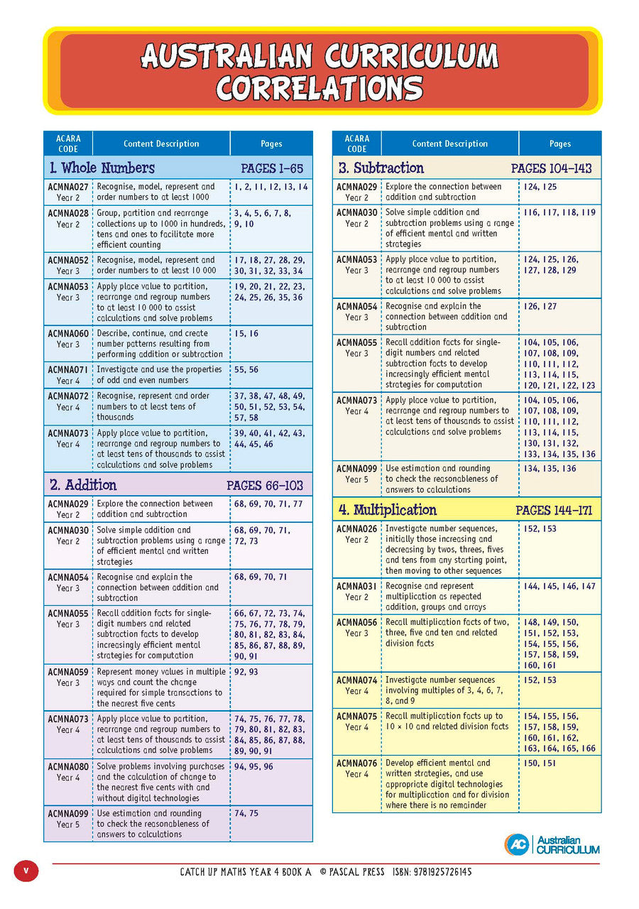 Sample page from Catch-Up Maths Year 4 Book A, shown in the publisher's preview gallery