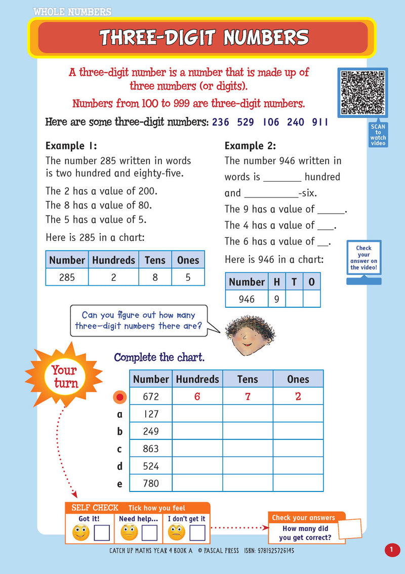 Sample page from Catch-Up Maths Year 4 Book A, shown in the publisher's preview gallery