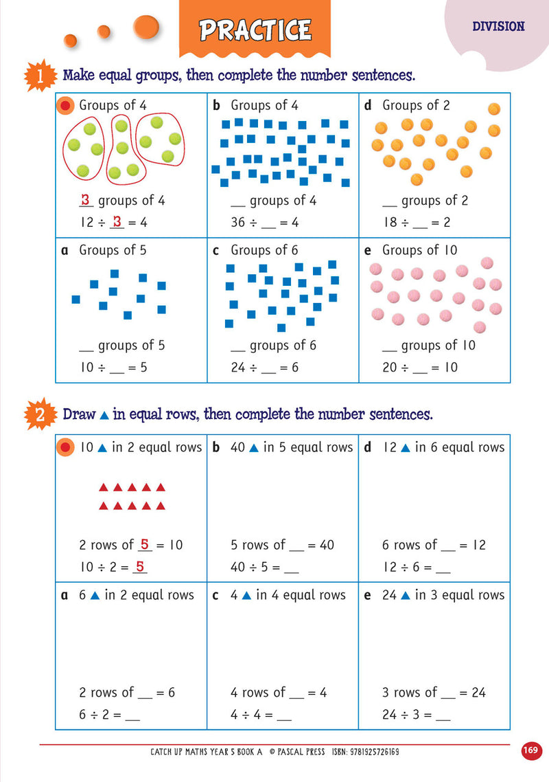 Sample page from Catch-Up Maths Year 5 Book A, shown in the publisher's preview gallery