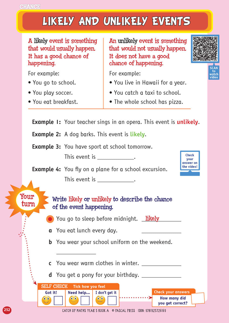Sample page from Catch-Up Maths Year 5 Book A, shown in the publisher's preview gallery