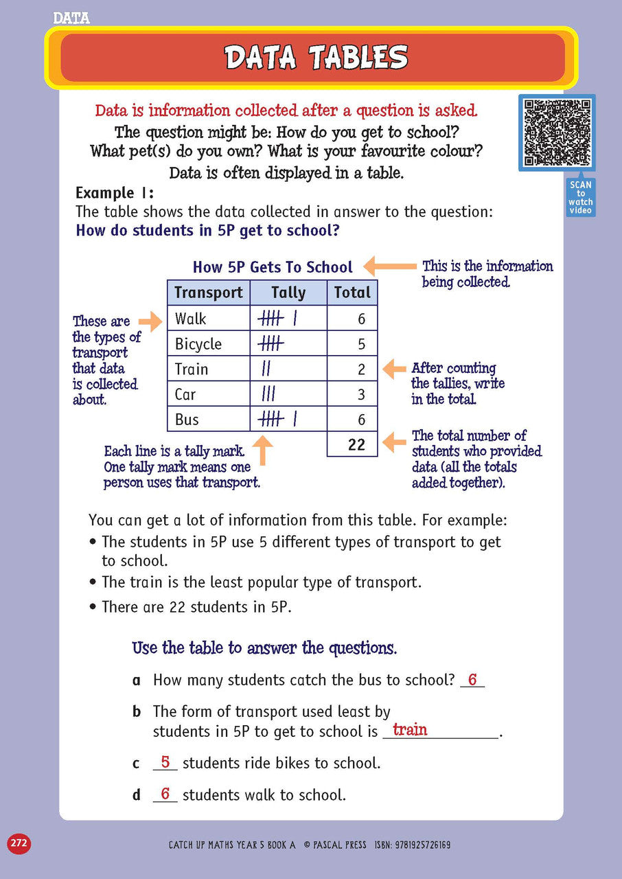 Sample page from Catch-Up Maths Year 5 Book A, shown in the publisher's preview gallery