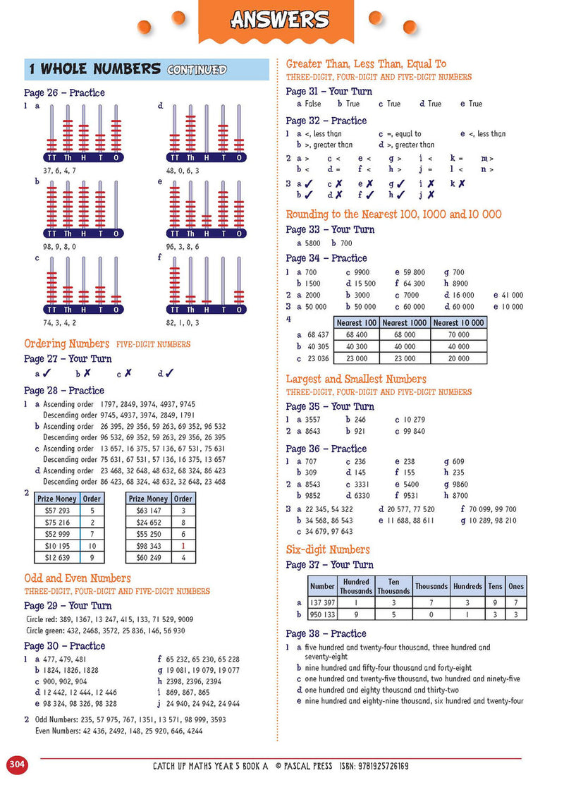 Sample page from Catch-Up Maths Year 5 Book A, shown in the publisher's preview gallery