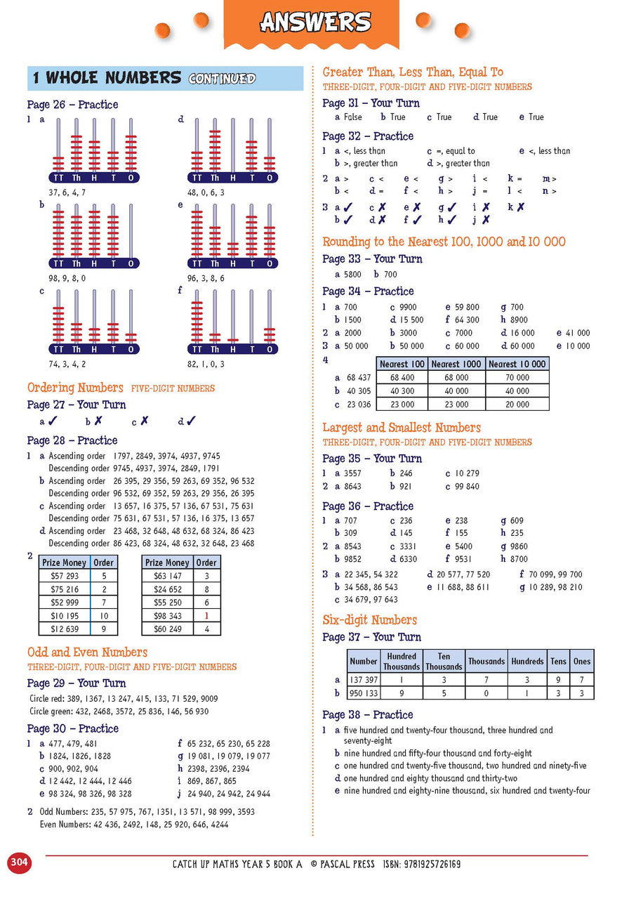 Sample page from Catch-Up Maths Year 5 Book A, shown in the publisher's preview gallery