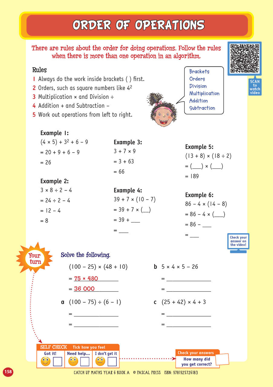 Sample page from Catch-Up Maths Year 6 Book A, shown in the publisher's preview gallery