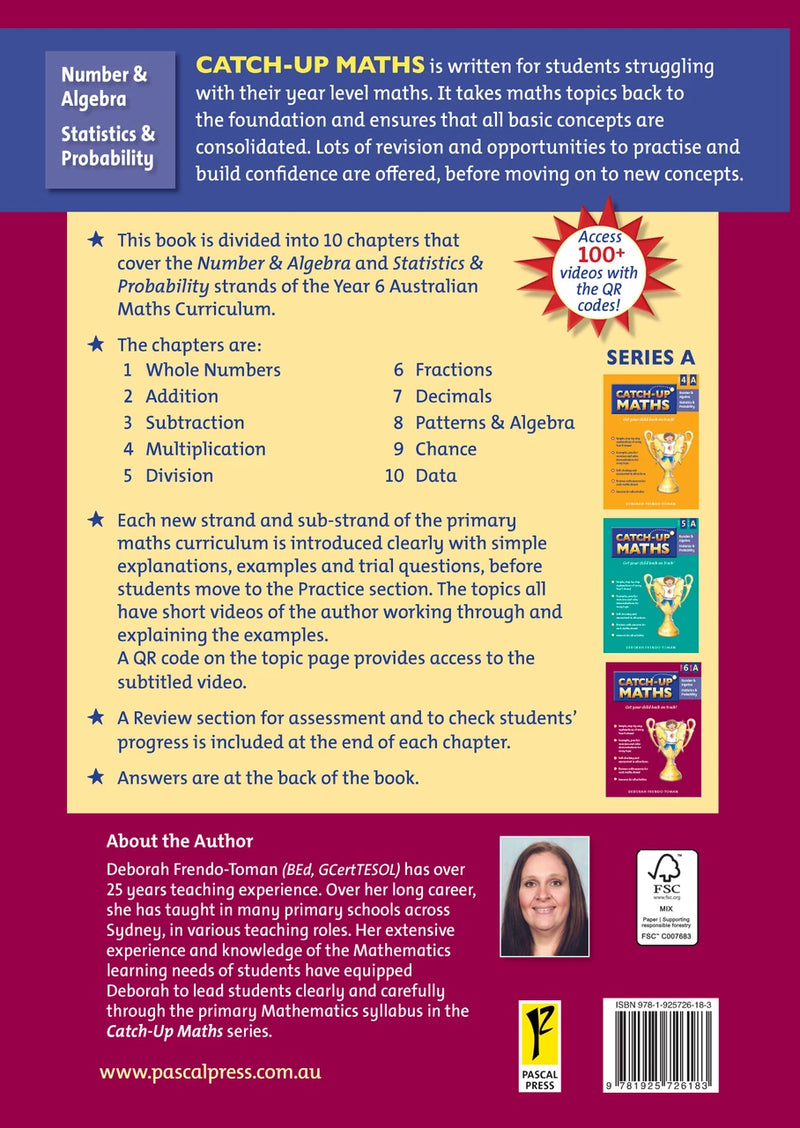 Sample page from Catch-Up Maths Year 6 Book A, shown in the publisher's preview gallery