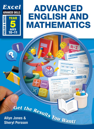 Front cover of the Excel Advanced Skills Advanced English and Mathematics Year 5 workbook published by Pascal Press
