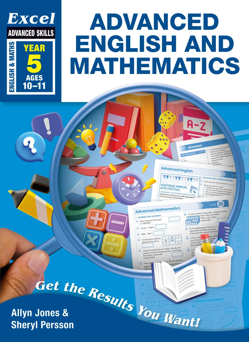 Front cover of the Excel Advanced Skills Advanced English and Mathematics Year 5 workbook published by Pascal Press