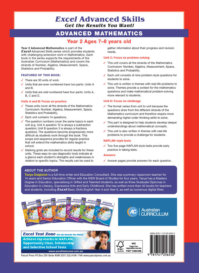 Further page image from the Pascal Press gallery for the Excel Advanced Skills Advanced Mathematics Year 2 workbook, such as the back cover or a closing page