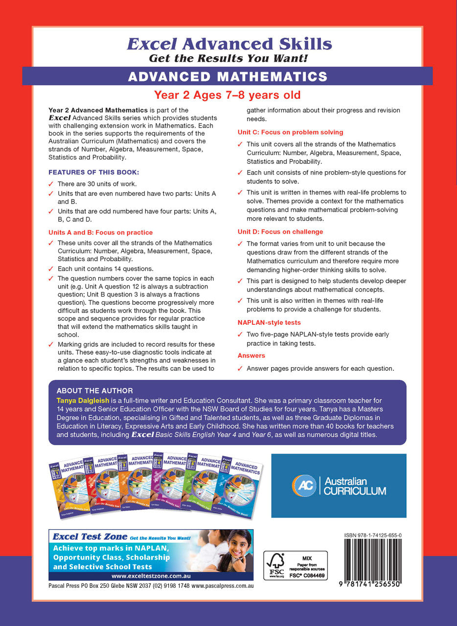 Further page image from the Pascal Press gallery for the Excel Advanced Skills Advanced Mathematics Year 2 workbook, such as the back cover or a closing page