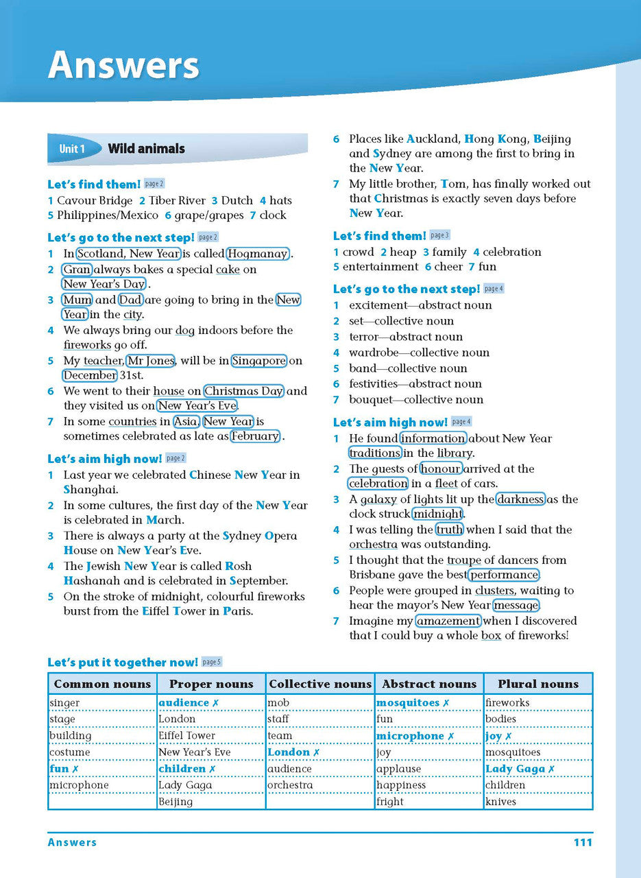 Sample interior page 111 from Excel Grammar and Punctuation Workbook Year 5 showing the workbook's English activities and questions