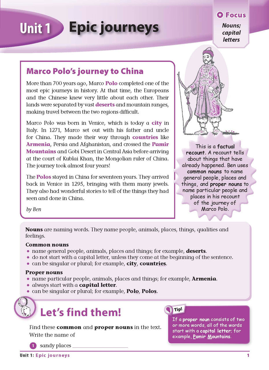 Sample interior page from Excel Advanced Skills Grammar and Punctuation Workbook Year 6 showing practice activities and exercises for students