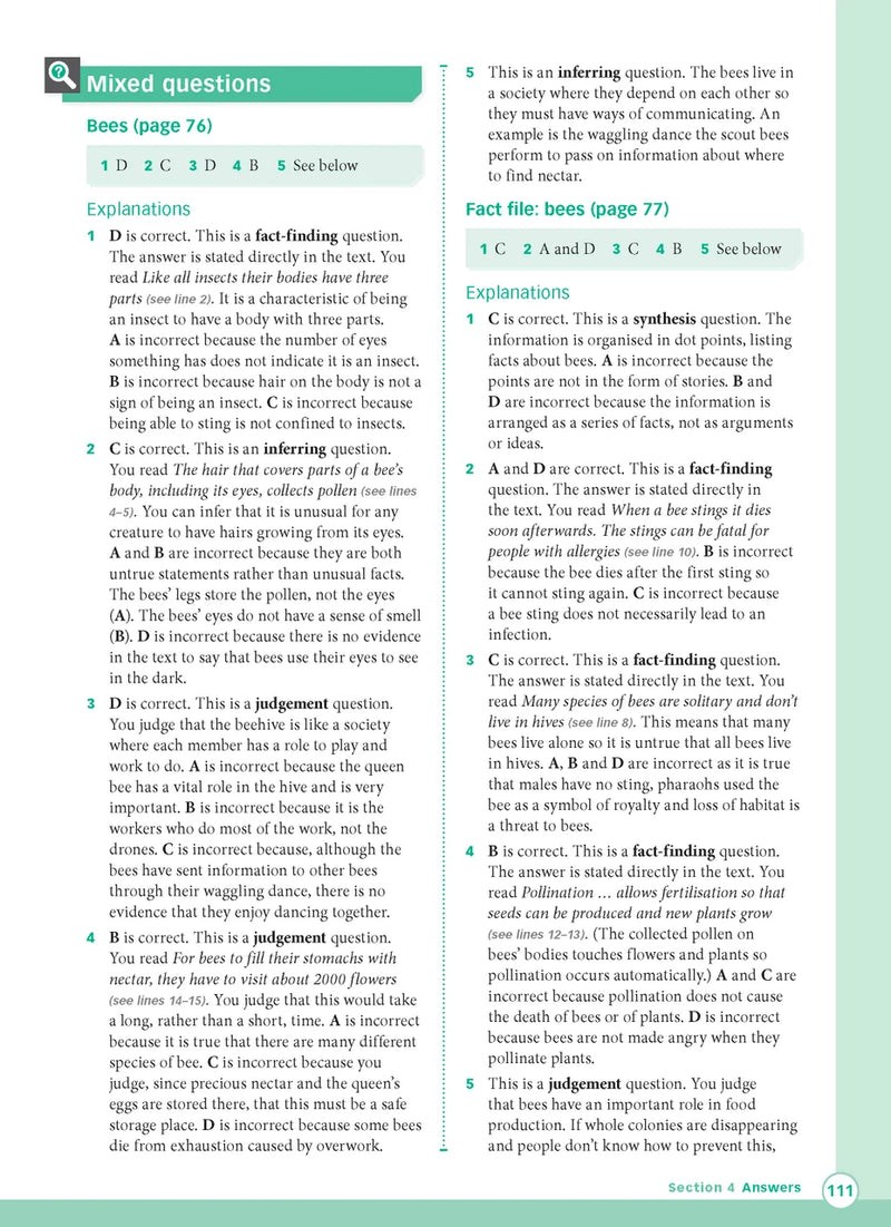 Sample interior page from Excel Advanced Skills Reading and Comprehension Workbook Year 3 showing practice activities and exercises for students