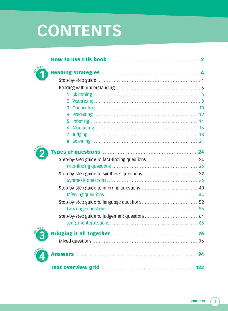 Sample interior page from Excel Advanced Skills Reading and Comprehension Workbook Year 3 showing practice activities and exercises for students