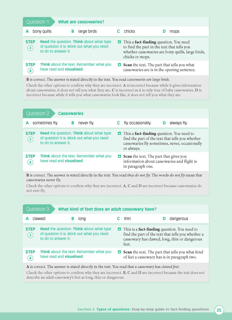Sample interior page from Excel Advanced Skills Reading and Comprehension Workbook Year 4 showing practice activities and exercises for students