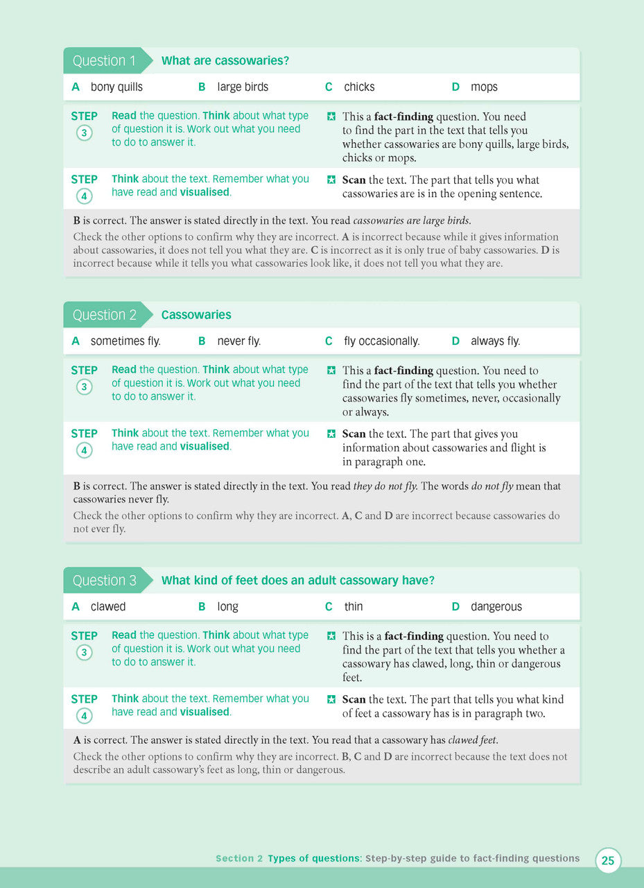 Sample interior page from Excel Advanced Skills Reading and Comprehension Workbook Year 4 showing practice activities and exercises for students