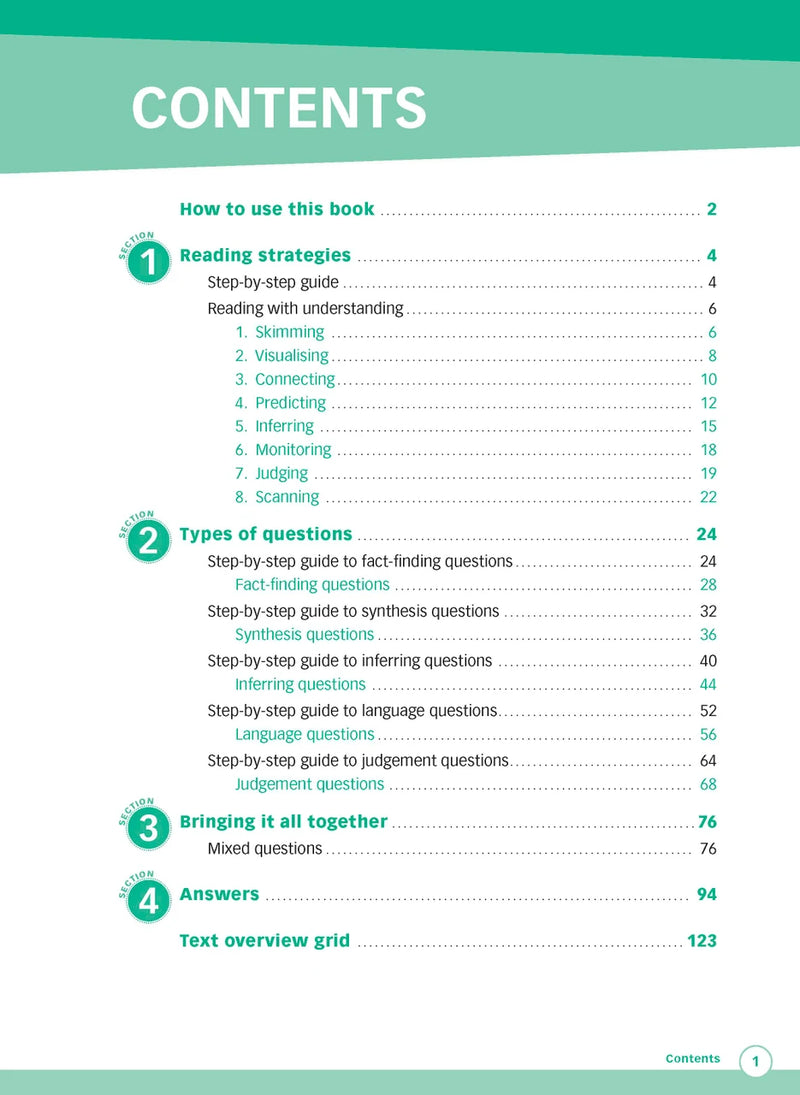 Sample interior page from Excel Advanced Skills Reading and Comprehension Workbook Year 4 showing practice activities and exercises for students