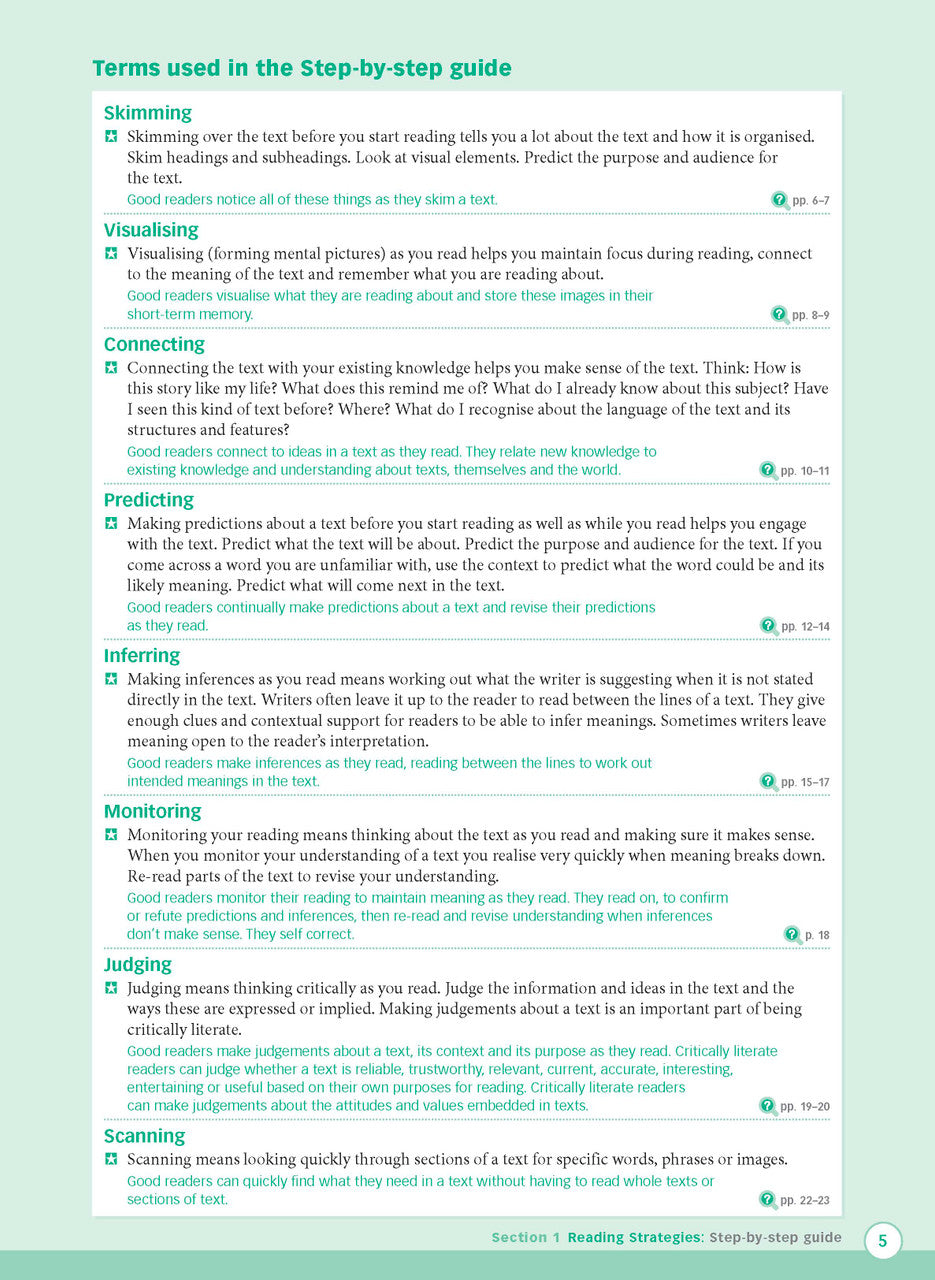Sample interior page from Excel Advanced Skills Reading and Comprehension Workbook Year 4 showing practice activities and exercises for students