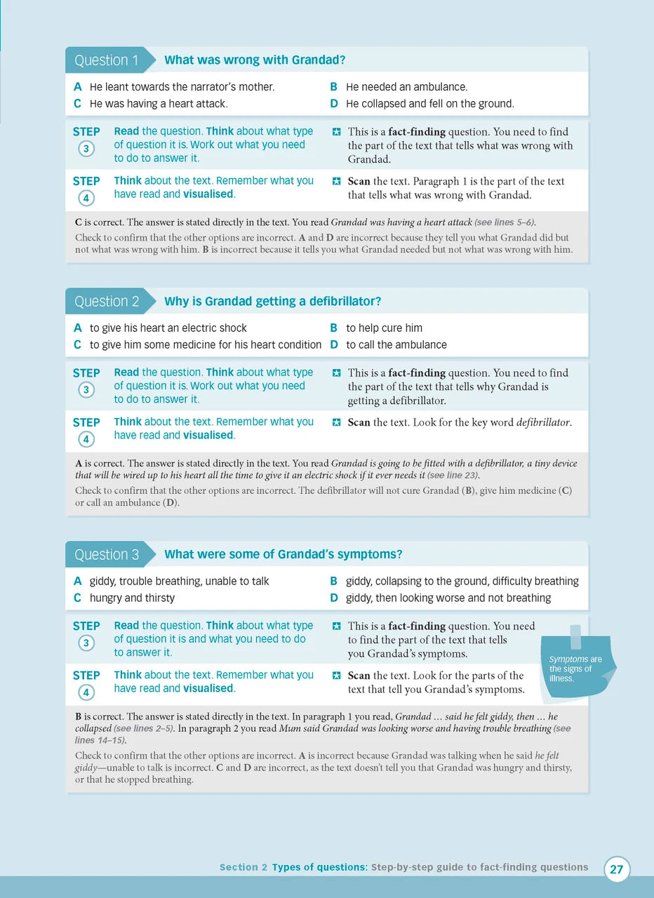 Sample interior page from Excel Advanced Skills Reading and Comprehension Workbook Year 5 showing practice activities and exercises for students