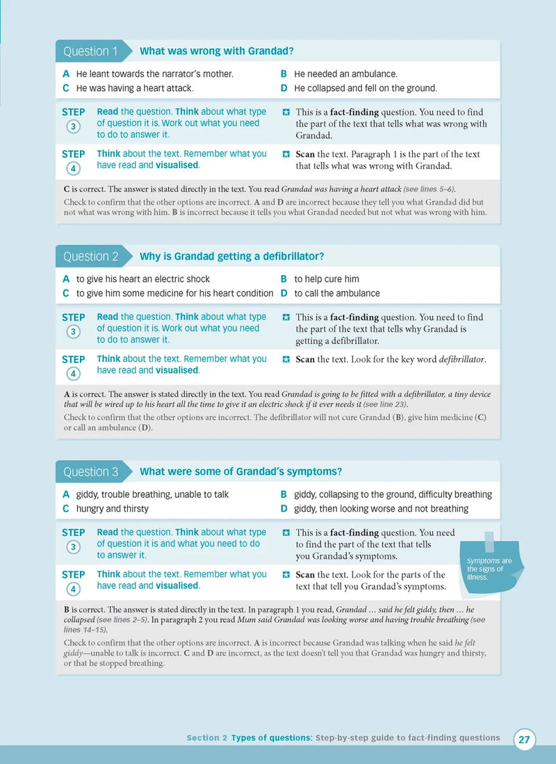 Sample interior page from Excel Advanced Skills Reading and Comprehension Workbook Year 5 showing practice activities and exercises for students