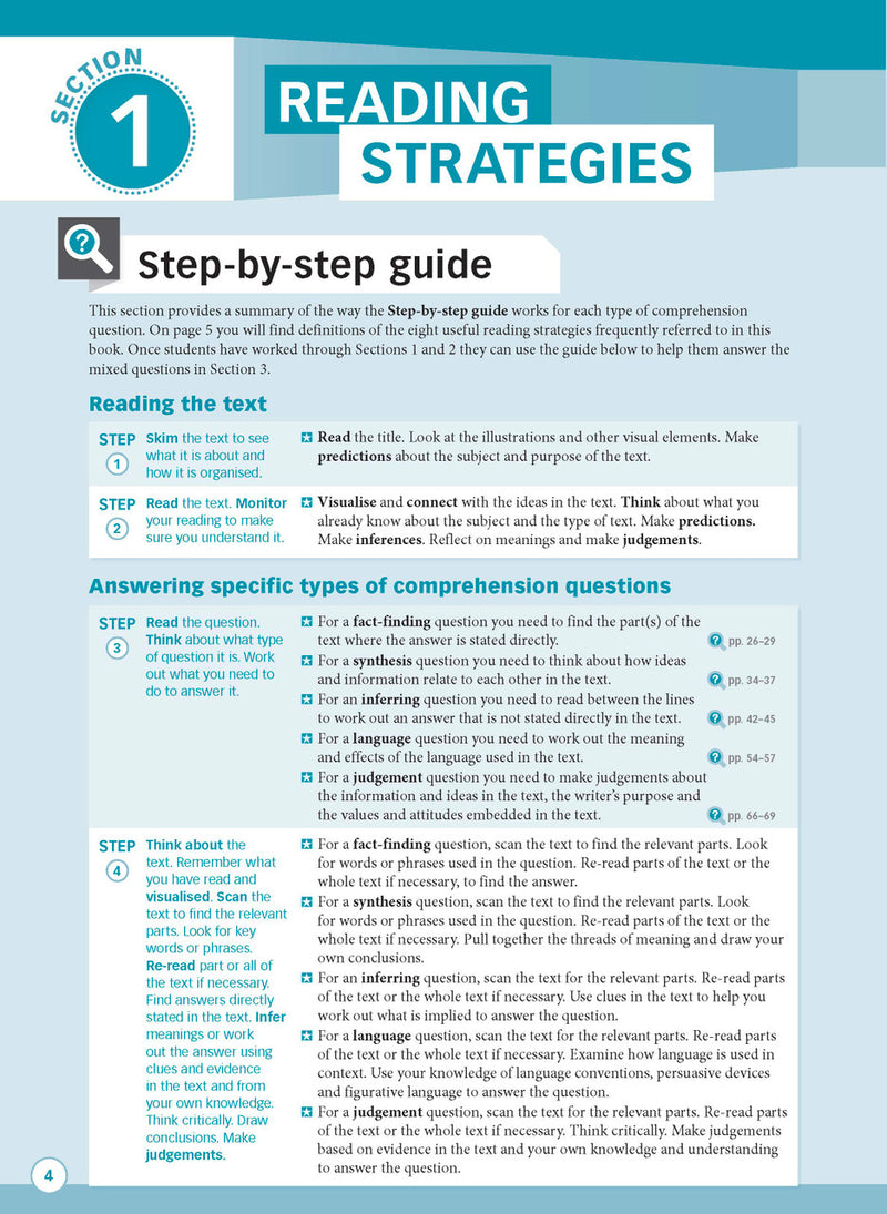 Sample interior page from Excel Advanced Skills Reading and Comprehension Workbook Year 5 showing practice activities and exercises for students