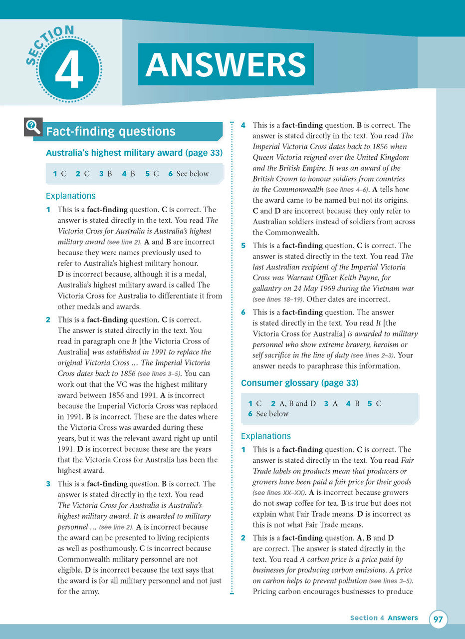 Sample interior page from Excel Advanced Skills Reading and Comprehension Workbook Year 6 showing practice activities and exercises for students