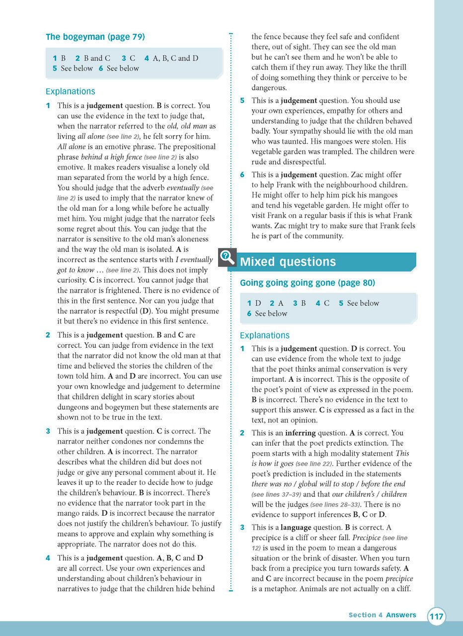 Sample interior page from Excel Advanced Skills Reading and Comprehension Workbook Year 6 showing practice activities and exercises for students