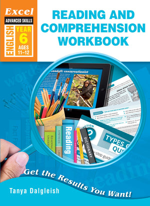 Front cover of Excel Advanced Skills Reading and Comprehension Workbook Year 6, a Pascal Press Excel Advanced Skills paperback English workbook for primary students