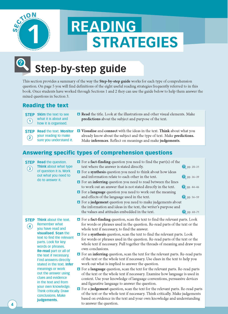 Sample interior page from Excel Advanced Skills Reading and Comprehension Workbook Year 6 showing practice activities and exercises for students