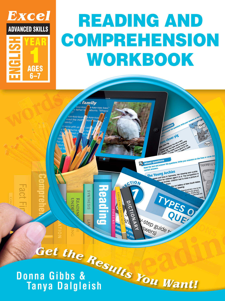 Front cover of Excel Advanced Skills Reading and Comprehension Workbook Year 1, a Pascal Press Excel Advanced Skills paperback English workbook for primary students