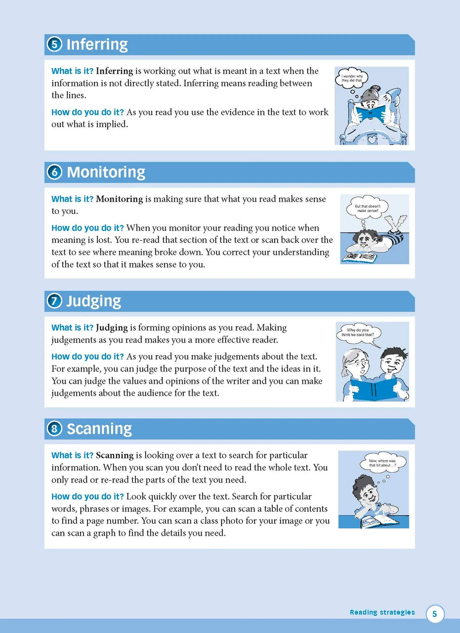 Sample interior page from Excel Advanced Skills Reading and Comprehension Workbook Year 2 showing practice activities and exercises for students
