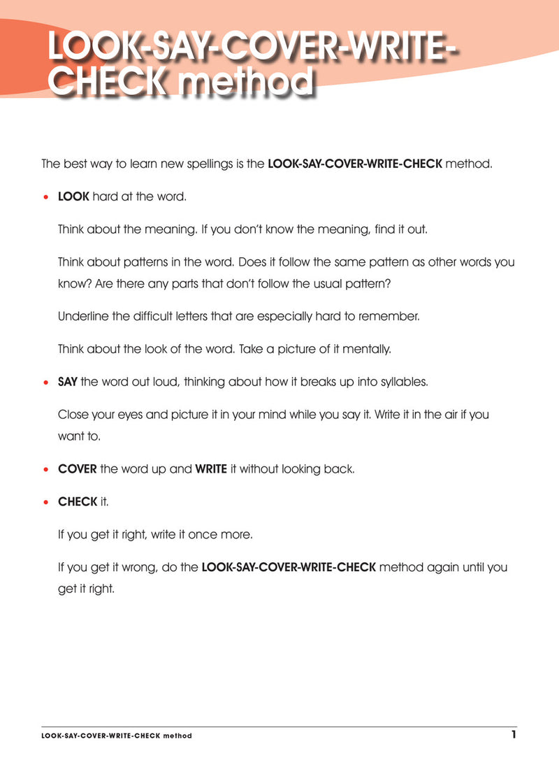 Sample interior page from Excel Advanced Skills Spelling and Vocabulary Workbook Year 3 showing practice activities and exercises for students