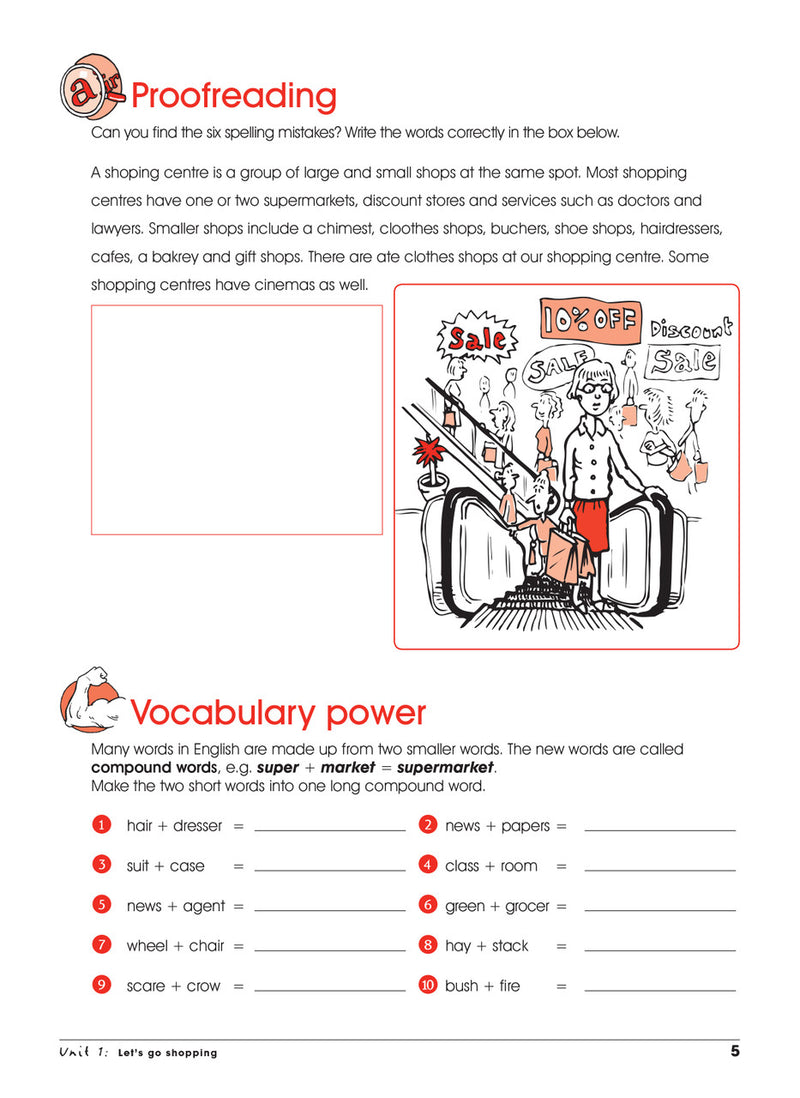 Sample interior page from Excel Advanced Skills Spelling and Vocabulary Workbook Year 3 showing practice activities and exercises for students