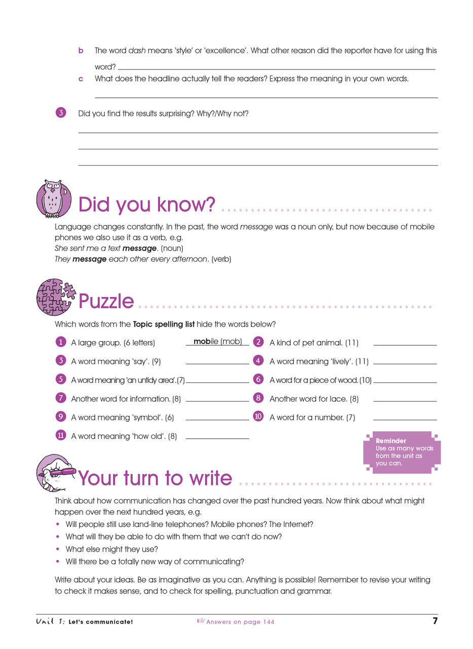 Sample interior page from the Excel Advanced Skills Spelling and Vocabulary Year 6 workbook showing the layout of the activities