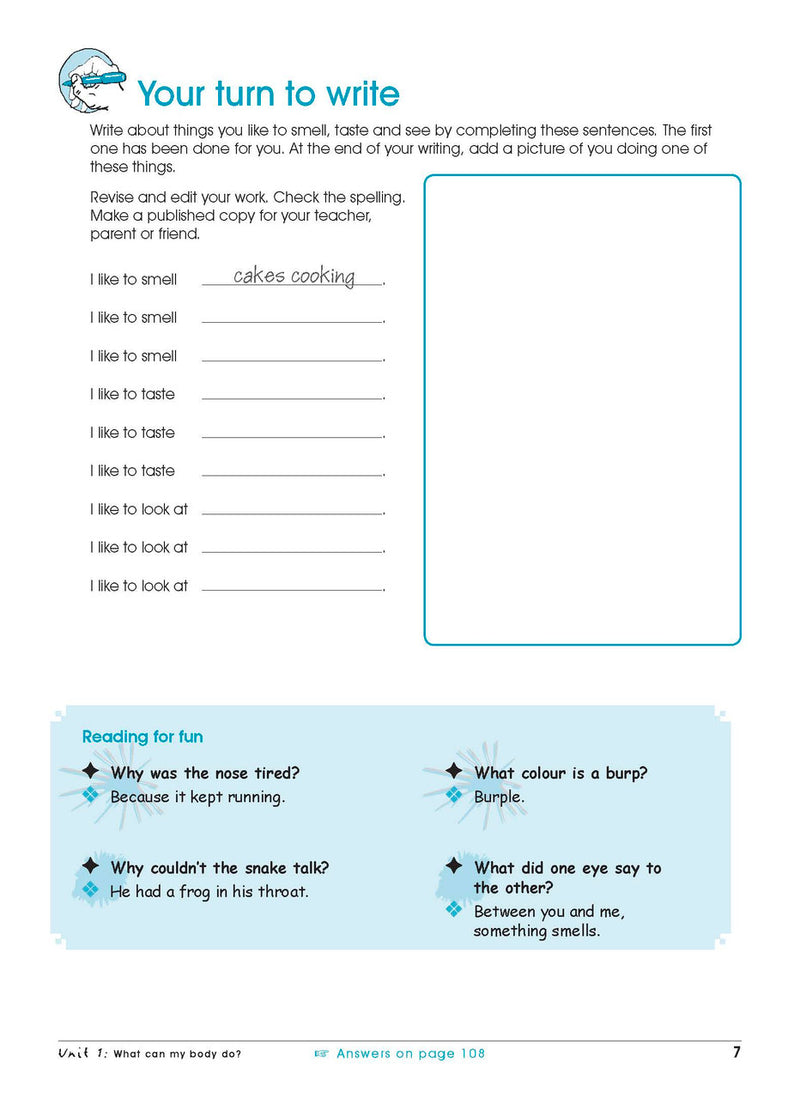 Sample interior page from Excel Advanced Skills Spelling and Vocabulary Workbook Year 2 showing practice activities and exercises for students