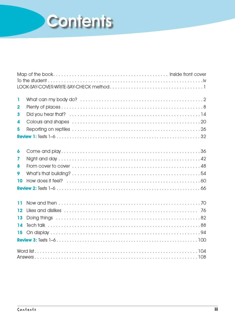Sample interior page from Excel Advanced Skills Spelling and Vocabulary Workbook Year 2 showing practice activities and exercises for students