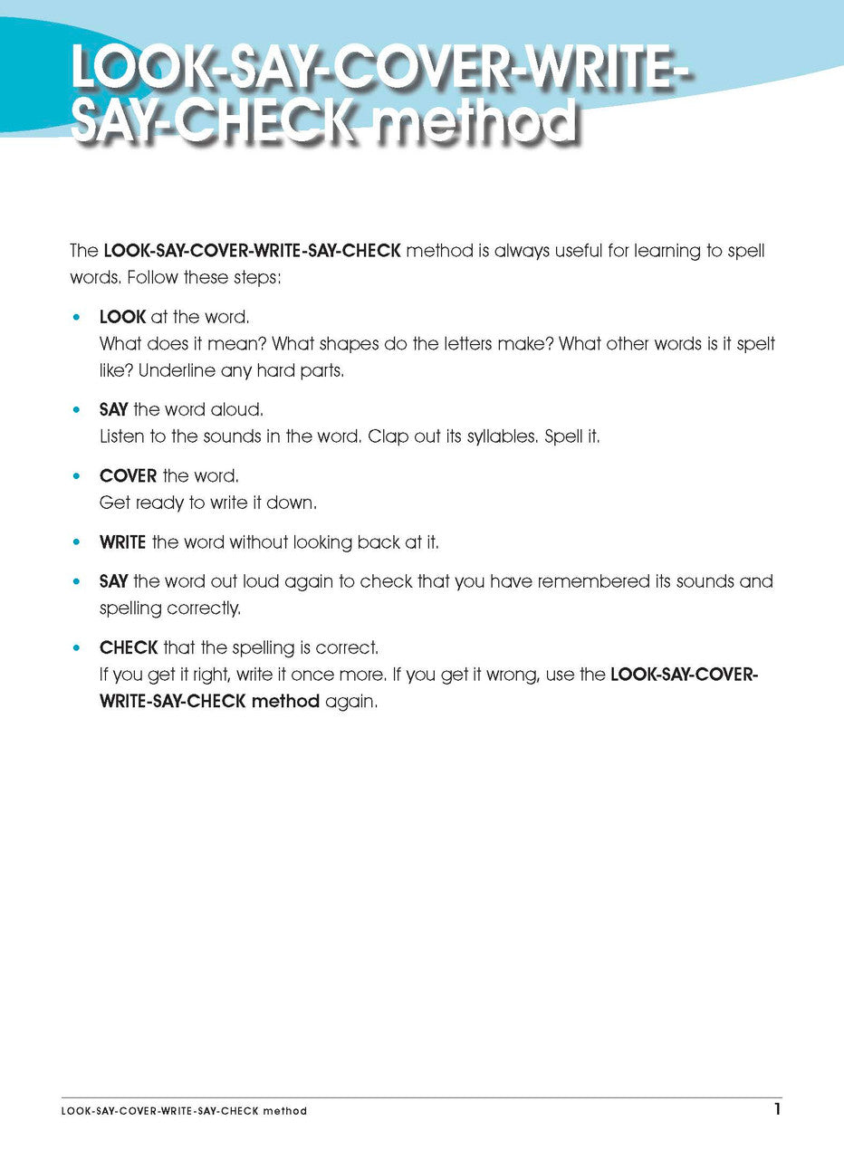 Sample interior page from Excel Advanced Skills Spelling and Vocabulary Workbook Year 2 showing practice activities and exercises for students