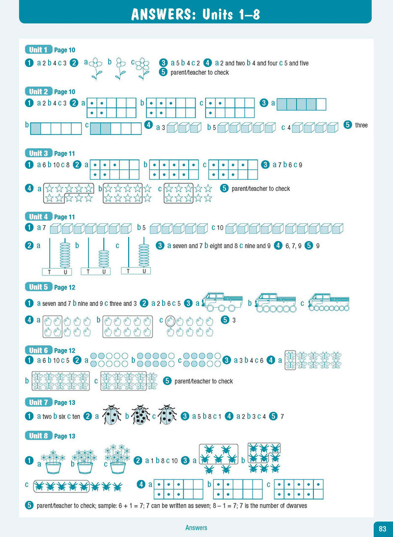 Sample interior page from the Excel Advanced Skills Start Up Maths Foundation workbook showing the layout of the activities