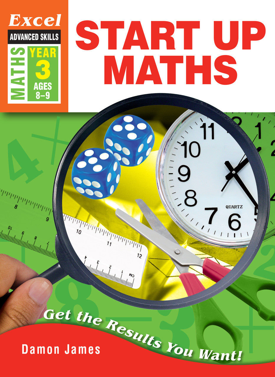 Front cover of the Excel Advanced Skills Start Up Maths Year 3 workbook by Damon James from Pascal Press