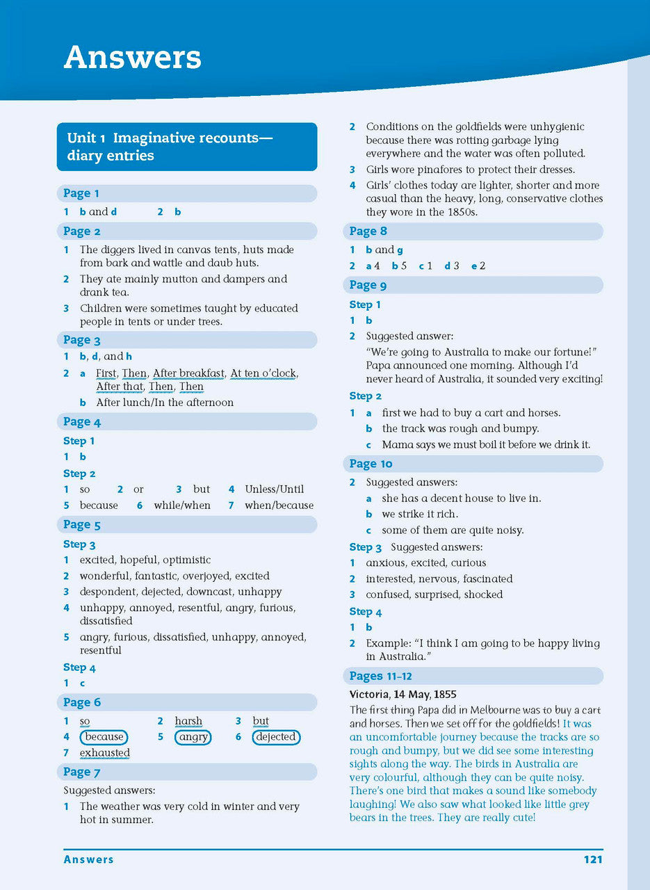 Sample interior page from the Excel Advanced Skills Writing Workbook Year 5 workbook showing the layout of the activities