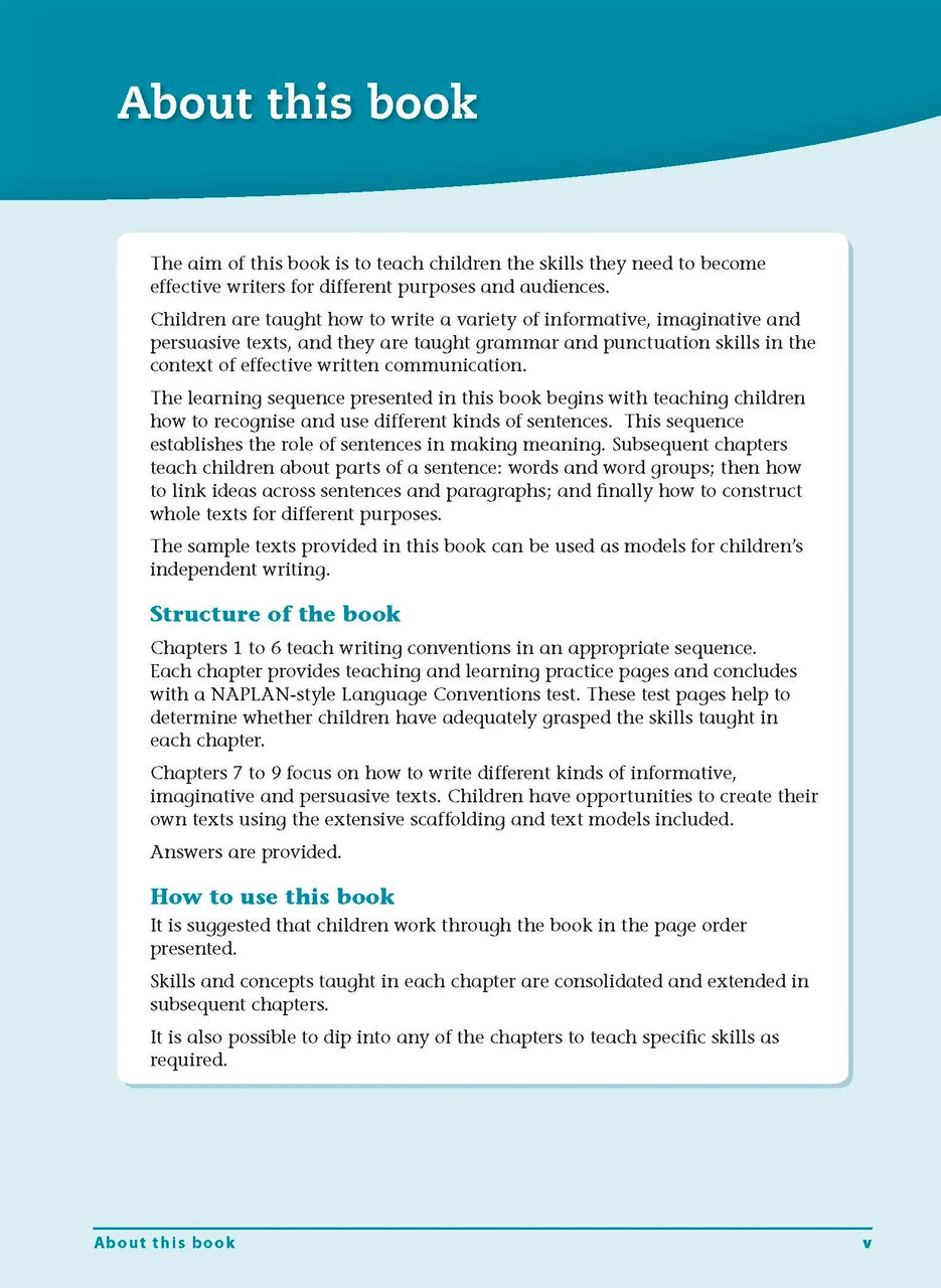 Sample interior page from the Excel Advanced Skills Writing Workbook Year 1 workbook showing the layout of the activities