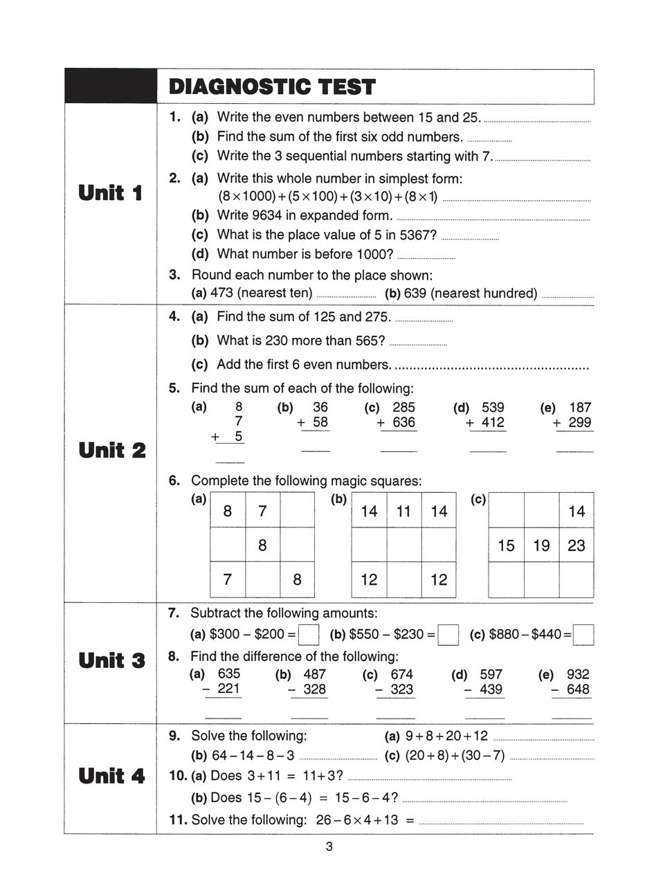 Sample interior page from the Excel Basic Skills Addition and Subtraction Years 5-6 workbook, as shown in the Pascal Press gallery