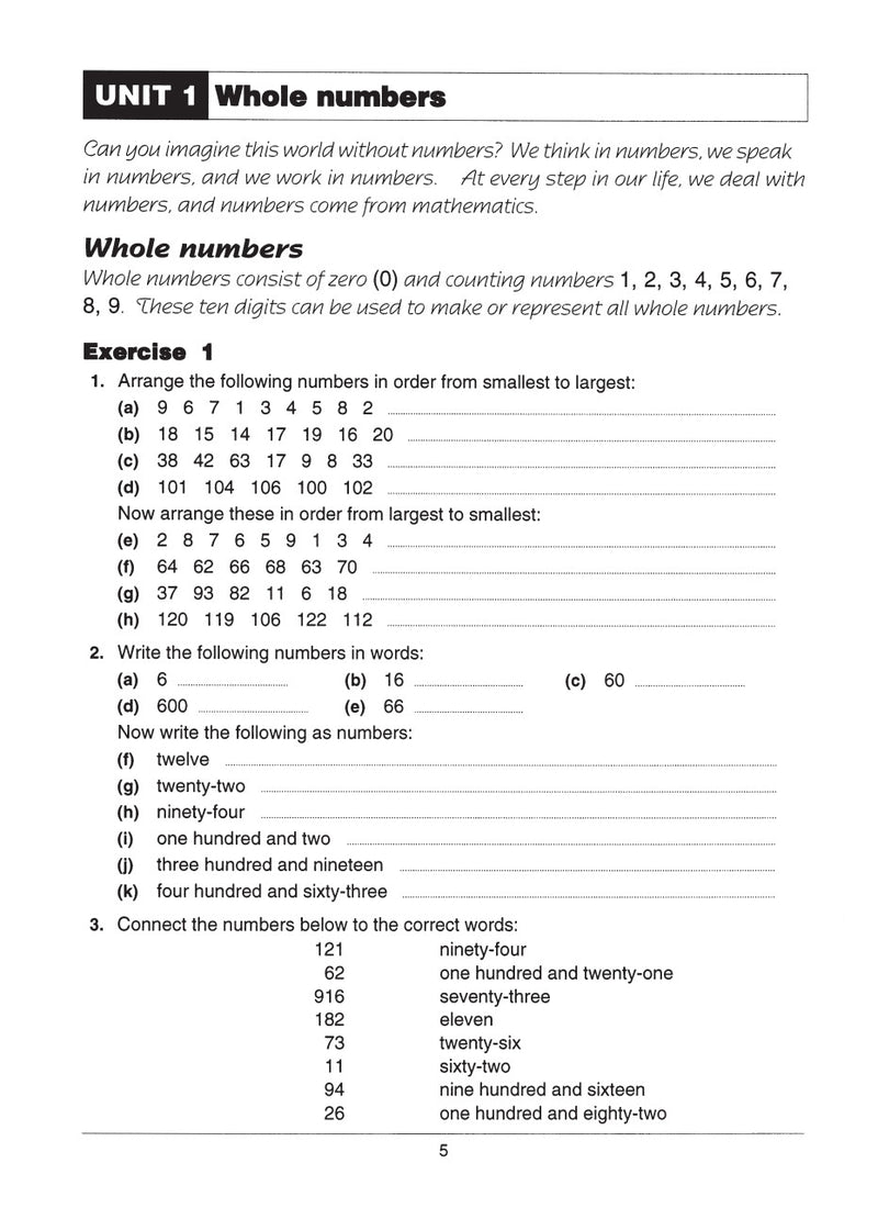 Sample interior page from the Excel Basic Skills Addition and Subtraction Years 5-6 workbook, as shown in the Pascal Press gallery
